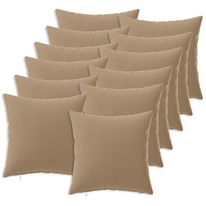 vidaXL Kussensloop 12 st HEERLEN Taupe 40 x 40 cm Polyester