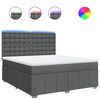 vidaXL Boxspring met matras stof donkergrijs 180x200 cm