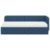 vidaXL Hoekbedframe met matras met hoofdeinde Blauw 80 x 200 cm Stof