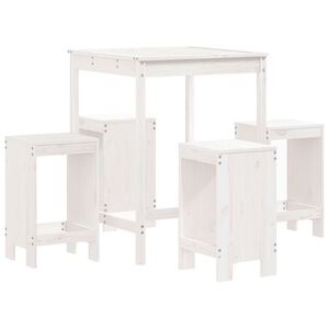 vidaXL 5-delige Barset massief grenenhout wit