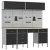 vidaXL Werkkast set met lade met opslag met slot 10 st Zwart