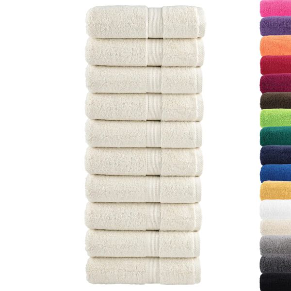vidaXL Premium washandjes SOLUND 10 stuks cr&egrave;me 30x30 cm 600 g/m2