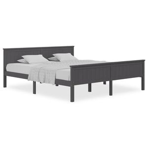 vidaXL Bedframe massief grenenhout grijs 180x200 cm
