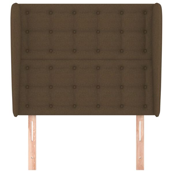 vidaXL Hoofdbord met randen 93x23x118/128 cm stof donkerbruin