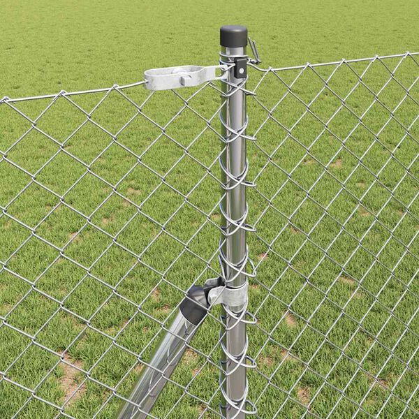 vidaXL Afrasteringspaal Zilver 10 x 1,4 m (40 x 40 mm gaas) Staal