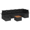 vidaXL Tuinbankenset 8 st Zwart Poly riet