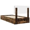 vidaXL Opslag bed met lade Gerookt eiken 90 x 190 cm Bewerkt hout