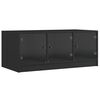 vidaXL Salontafel met glazen deuren 102x50x42 cm zwart