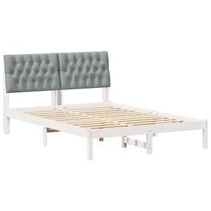 vidaXL Bedframe Lichtgrijs 140 x 200 cm Massief grenenhout