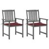 vidaXL Tuinstoelen 2 st met kussens massief acaciahout grijs
