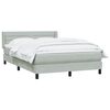 vidaXL Boxspring met matras fluweel lichtgrijs 140x220 cm