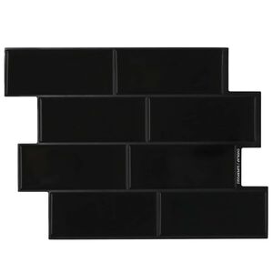 vidaXL Subway Tegel 10 st Zwart 29 x 21 cm Polyurethaan en PET