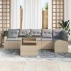 vidaXL Tuin Sofa Set met kussen 7 pcs beige en lichtgrijs poly rattan