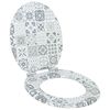 vidaXL Zachte sluit toiletbril Blauw en Wit Porselein 44 x 38 cm
