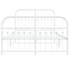vidaXL Bedframe met hoofd- en voeteneinde metaal wit 120x200 cm