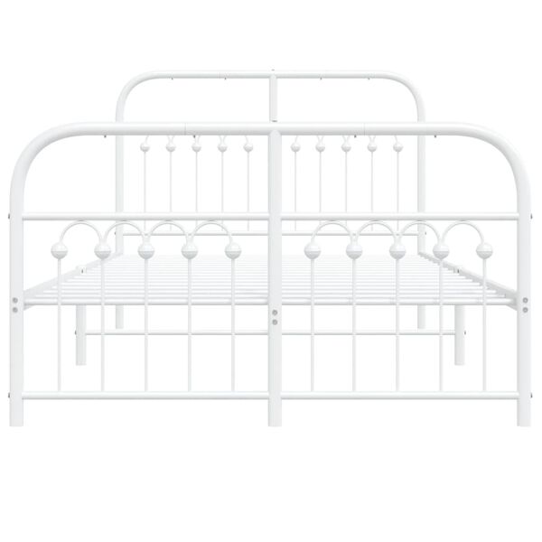 vidaXL Bedframe met hoofd- en voeteneinde metaal wit 120x200 cm