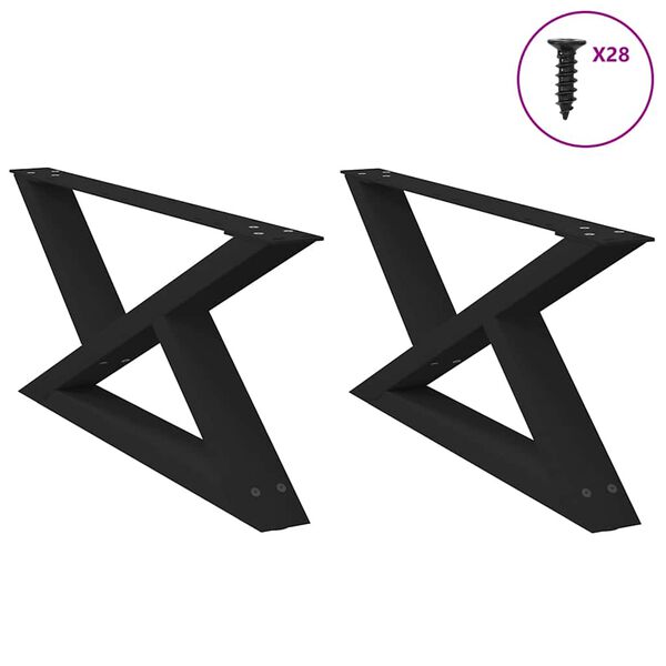 vidaXL Salontafelpoten 2 st 70x(30-31,3) cm staal zwart