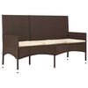 vidaXL 4-delige Loungeset met kussens poly rattan bruin