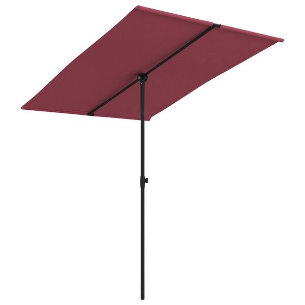 vidaXL Parasol met aluminium paal 2x1,5 m bordeauxrood