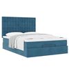 vidaXL Ottoman bed met matrassen 140x190cm fluweel donkerblauw