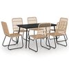 vidaXL 7-delige Tuinset poly rattan en glas