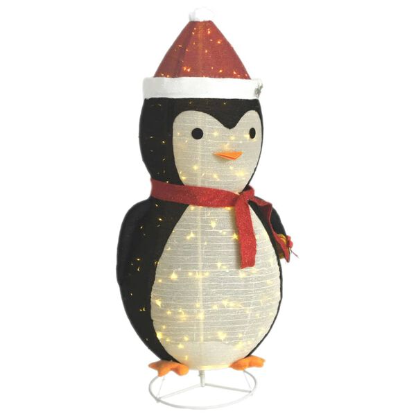 vidaXL Kerstpinguïn decoratief LED 180 cm luxe stof
