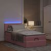vidaXL Bed poef met matras en LED's 80x200 cm fluweel roze