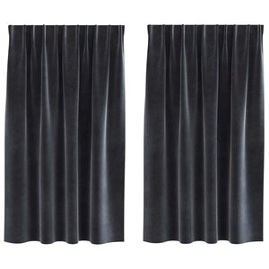 vidaXL Verduisterende gordijnen 2 st Donkergrijs 140 x 140 cm fluweel