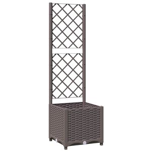 vidaXL Plantenbak met latwerk 40x40x136 cm polypropeen bruin