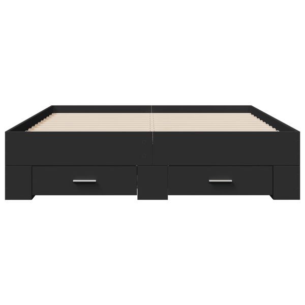 vidaXL Bedframe met lades bewerkt hout bruin eikenkleurig 120x190 cm