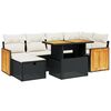 vidaXL 7-delige Loungeset met kussens poly rattan zwart
