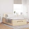 vidaXL Ottoman bed met matras en LED's 120x200cm stof cr&egrave;mekleurig