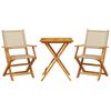 vidaXL 3-delige Bistroset poly rattan en massief hout beige