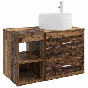 vidaXL Badkamermeubelset 2 st Oud hout Bewerkt hout