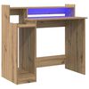 vidaXL Bureau met plank Artisan Eiken 97 x 45 x 90 cm Bewerkt hout