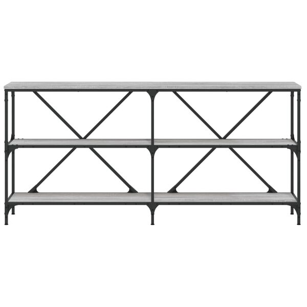 vidaXL Wandtafel 160x30x75 cm bewerkt hout en ijzer grijs sonoma eiken