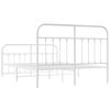 vidaXL Bedframe met hoofd- en voeteneinde metaal wit 150x200 cm