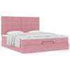 vidaXL Ottoman bed met matrassen 200x200cm fluweel roze