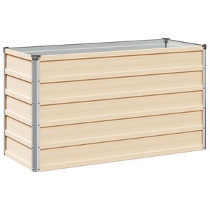vidaXL Verhoogd Tuinbed Ivoor 100 x 40 x 55 cm koudgewalst staal