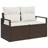 vidaXL Tuin Sofa Set met kussen 5 pcs Bruin en Cr&egrave;me poly rattan