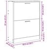 vidaXL Schoenenkast met 2 vakken hout wit