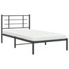 vidaXL Bedframe met hoofdbord metaal zwart 107x203 cm