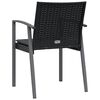 vidaXL Tuinstoelen 4 st met kussens 56,5x57x83 cm poly rattan zwart