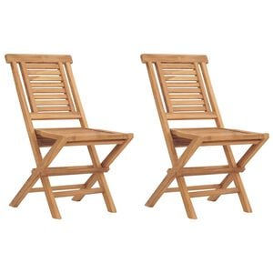 vidaXL Tuinstoelen inklapbaar 2 st 47x63x90 cm massief teakhout