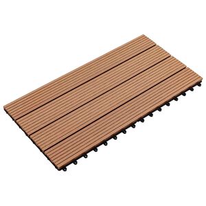 vidaXL Terras Tegel 6 pcs Bruin 60 x 30 cm WPC