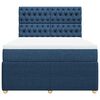 vidaXL Boxspring met matras stof blauw 140x190 cm