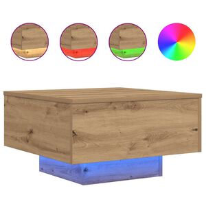 vidaXL Salontafel Artisan Eiken 55 x 55 x 31 cm Bewerkt hout