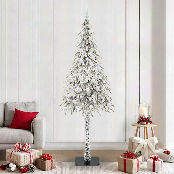 vidaXL Kerstboom met 300 LED met standaard Wit 210 cm PE en staal
