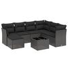 vidaXL 8-delige Loungeset met kussens poly rattan zwart