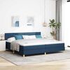 vidaXL LED Box Spring Bed met matras met LED Blauw 200 x 200 cm Stof